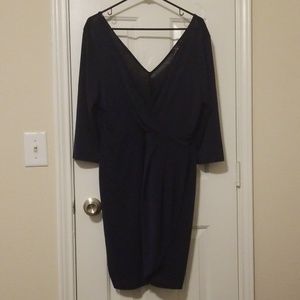 Plus size navy blue party dress